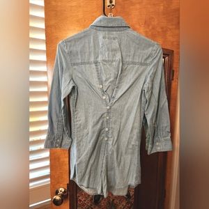 INC International Concepts Light Blue Poet Blouse